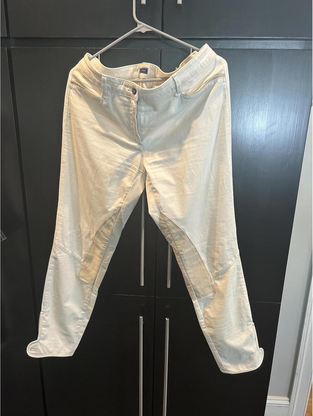 Trussardi Jeans Stylish Cream Pants with Microfiber Detail